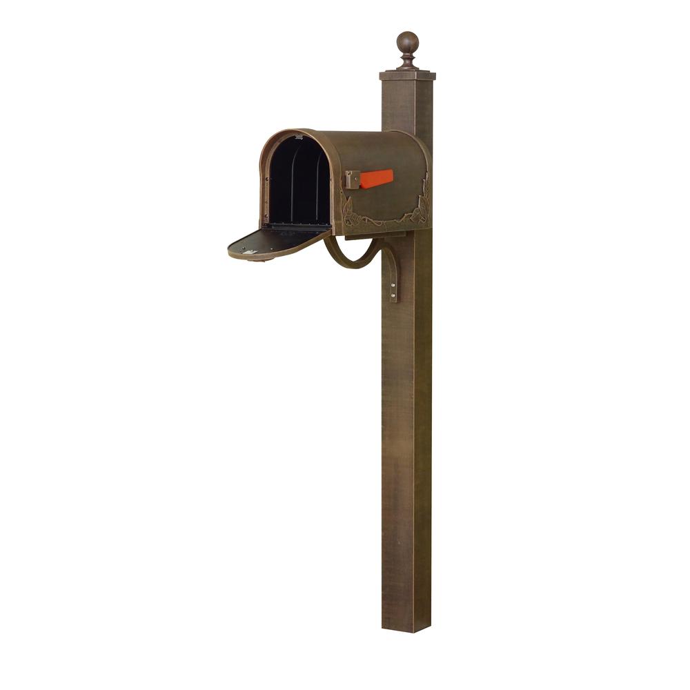 Floral Curbside Mailbox and Springfield Direct Burial Mailbox Post Smooth Square. Picture 3