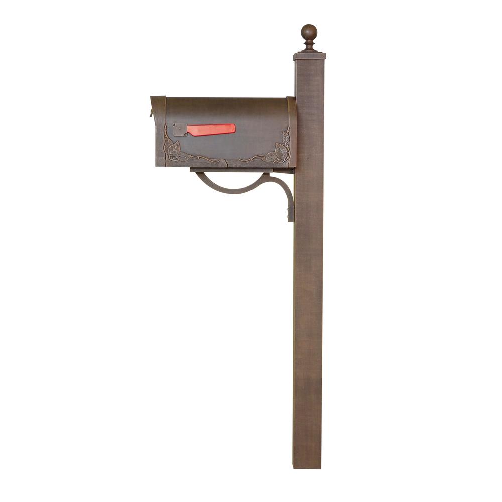Floral Curbside Mailbox and Springfield Direct Burial Mailbox Post Smooth Square. Picture 4