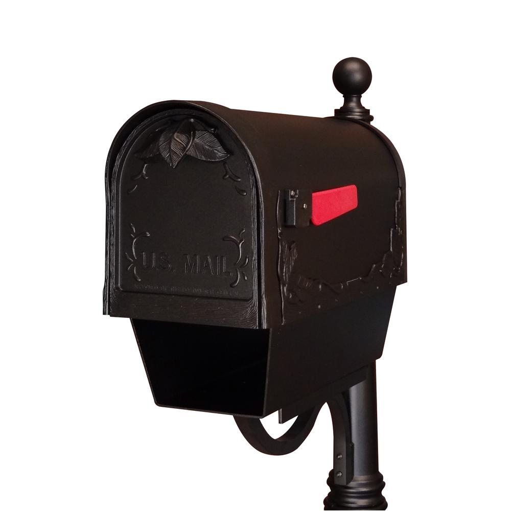 SCF-2003-BLK Floral Curbside Mailbox with Paper Tube. Picture 1