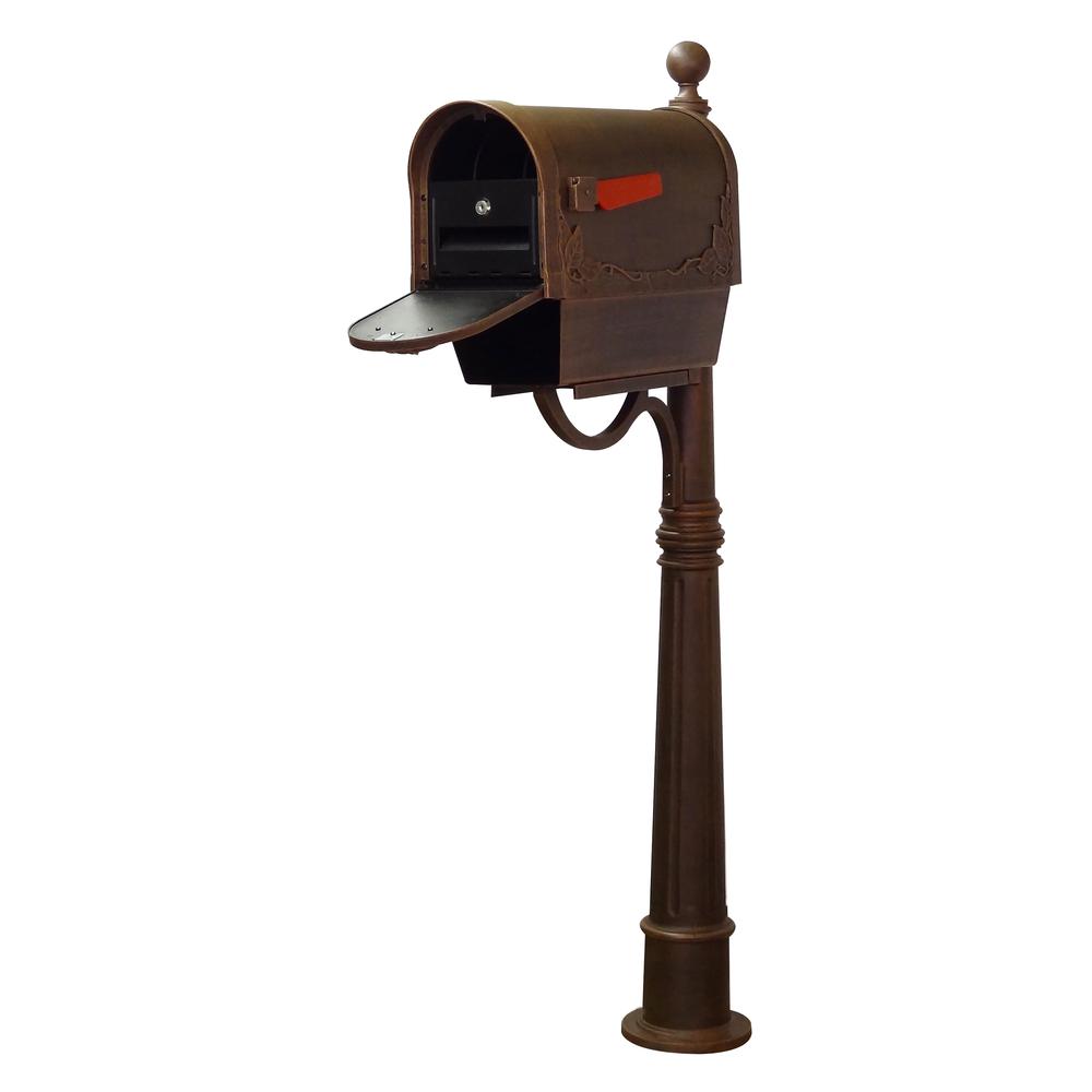 Floral Curbside Mailbox with Newspaper Tube, Locking Insert and Ashland Mailbox Post. Picture 1