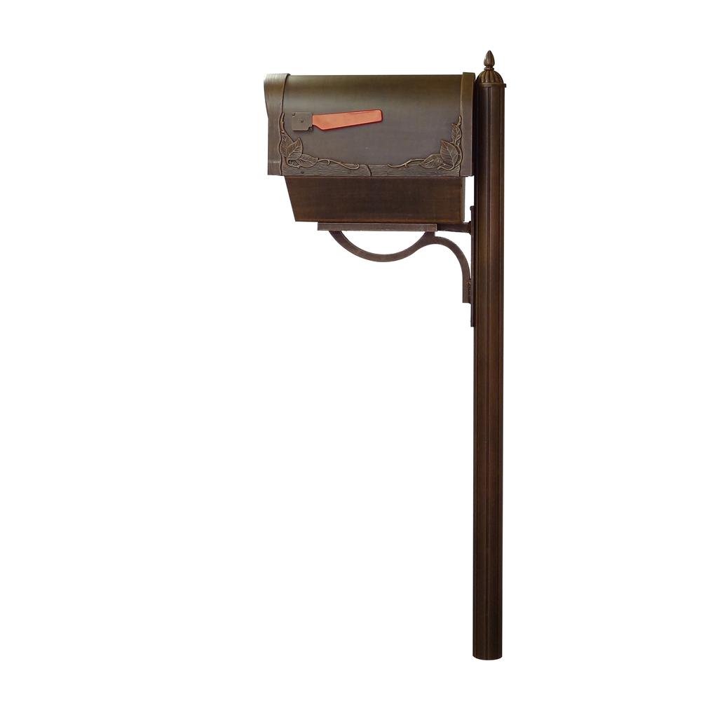 Floral Curbside Mailbox with Newspaper Tube and Richland Mailbox Post. Picture 4