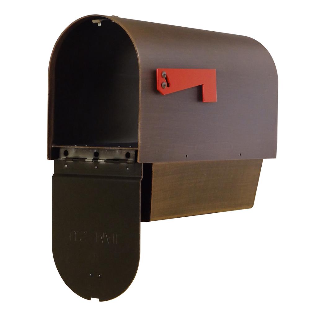 Titan Steel Curbside Mailbox with Paper Tube and Richland Mailbox Post - Copper. Picture 9