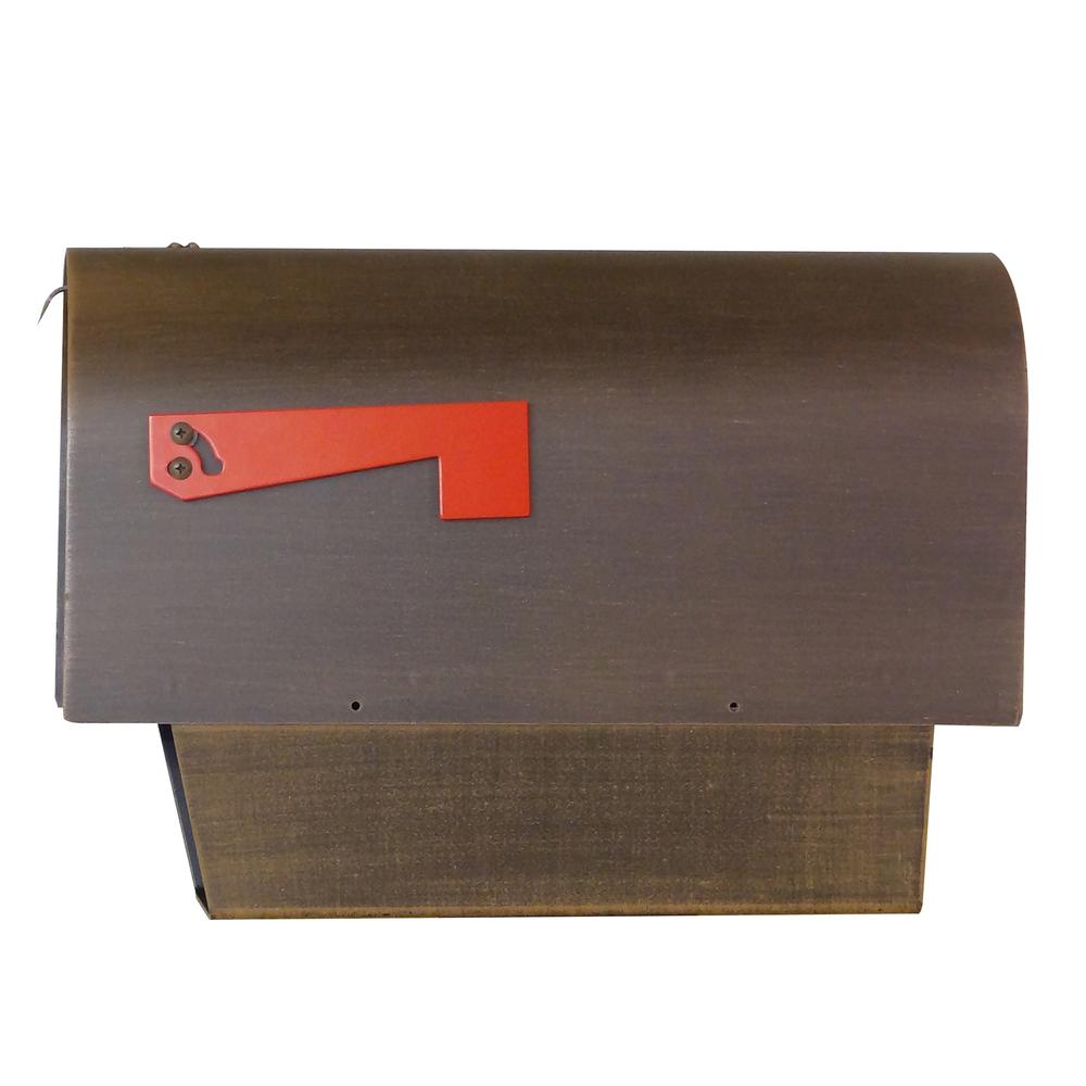 Titan Steel Curbside Mailbox with Paper Tube and Richland Mailbox Post - Copper. Picture 10