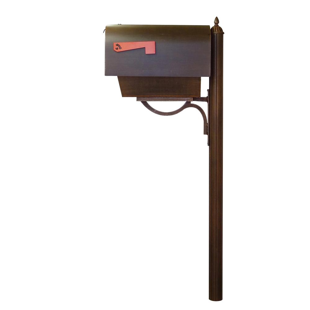 Titan Steel Curbside Mailbox with Paper Tube and Richland Mailbox Post - Copper. Picture 4