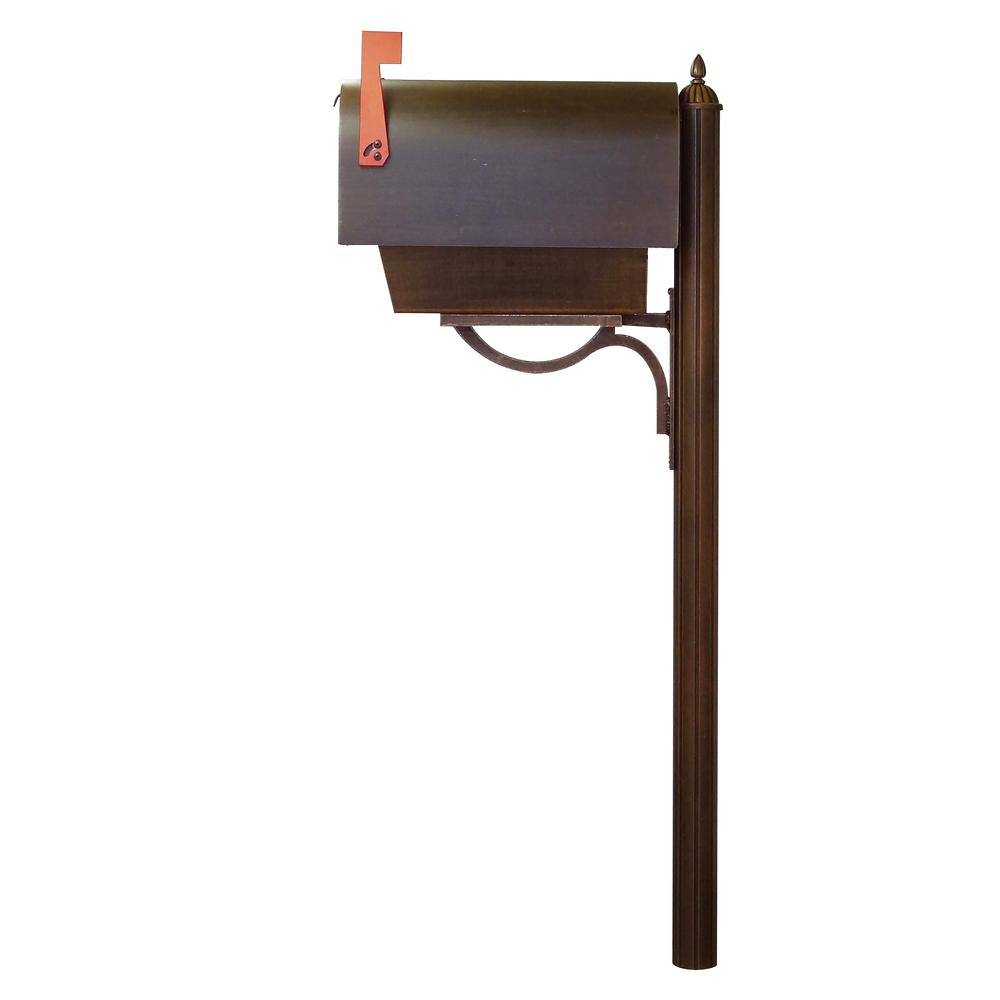 Titan Steel Curbside Mailbox with Paper Tube and Richland Mailbox Post - Copper. Picture 5