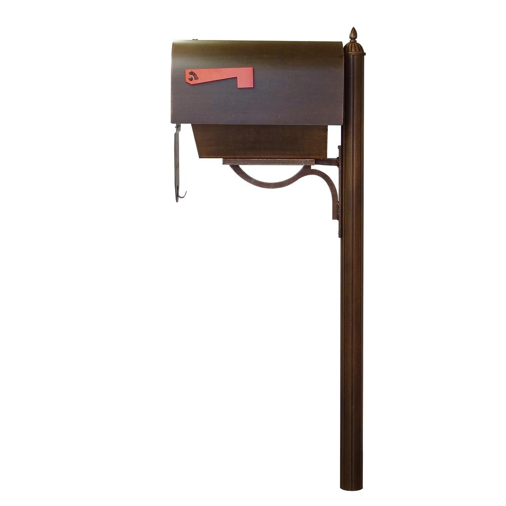 Titan Steel Curbside Mailbox with Paper Tube and Richland Mailbox Post - Copper. Picture 6