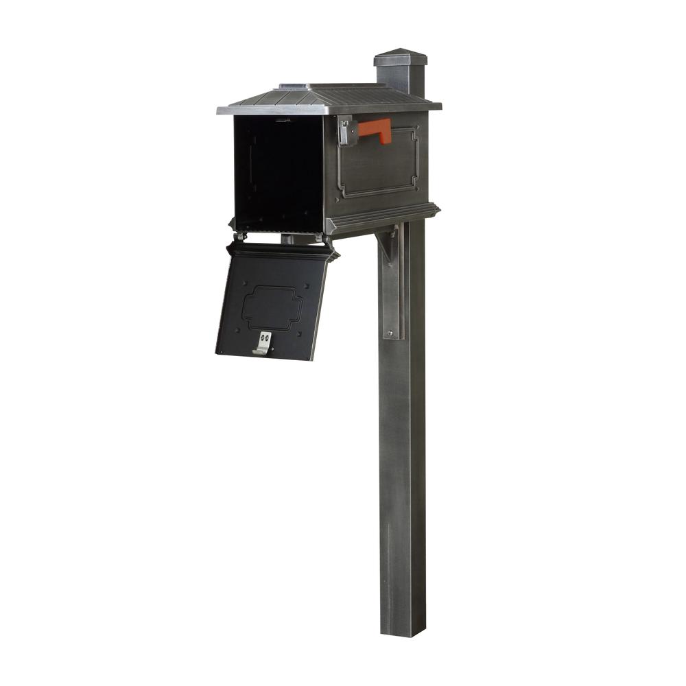 Kingston Curbside Mailbox and Wellington Direct Burial Mailbox Post Smooth Square. Picture 4