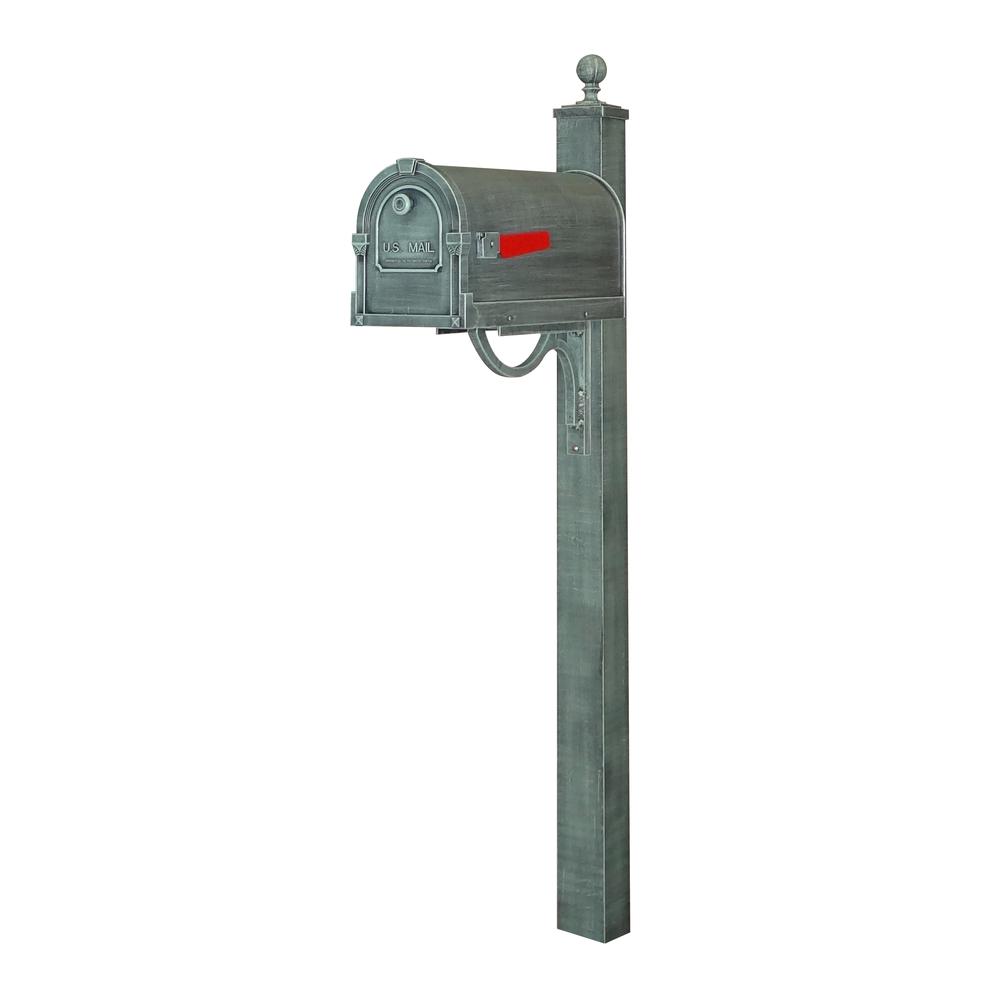 Savannah Curbside Mailbox and Springfield Direct Burial Mailbox Post Smooth Square. Picture 1