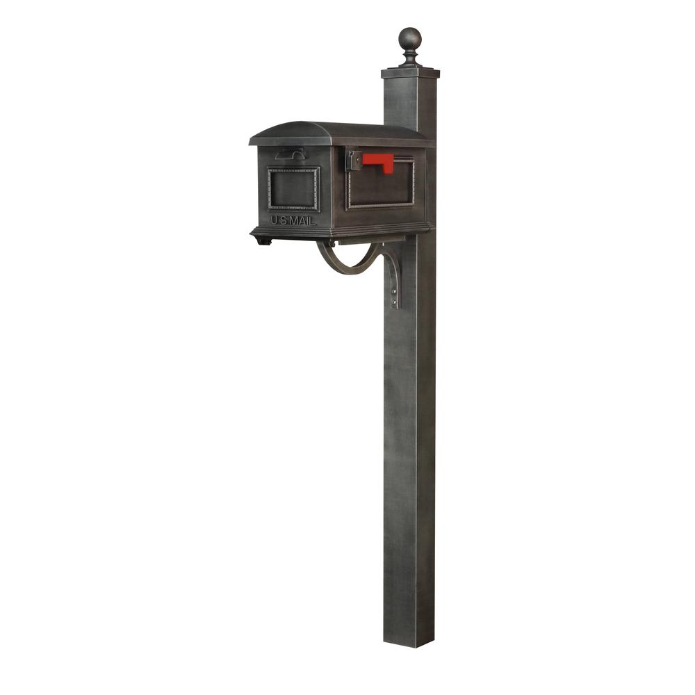 Traditional Curbside Mailbox and Springfield Direct Burial Mailbox Post Smooth Square. Picture 1