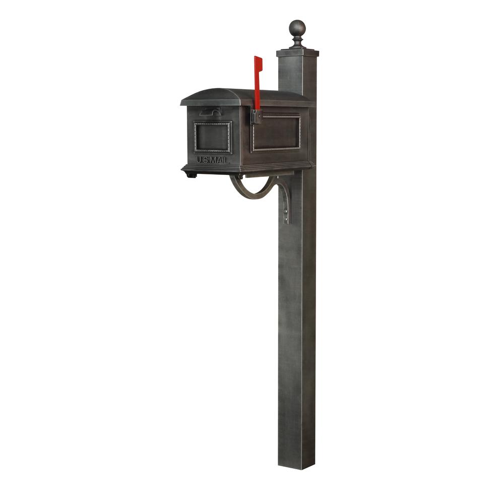 Traditional Curbside Mailbox and Springfield Direct Burial Mailbox Post Smooth Square. Picture 2