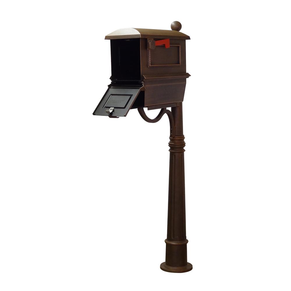 Traditional Curbside Mailbox with Newspaper Tube and Ashland Mailbox Post. Picture 4