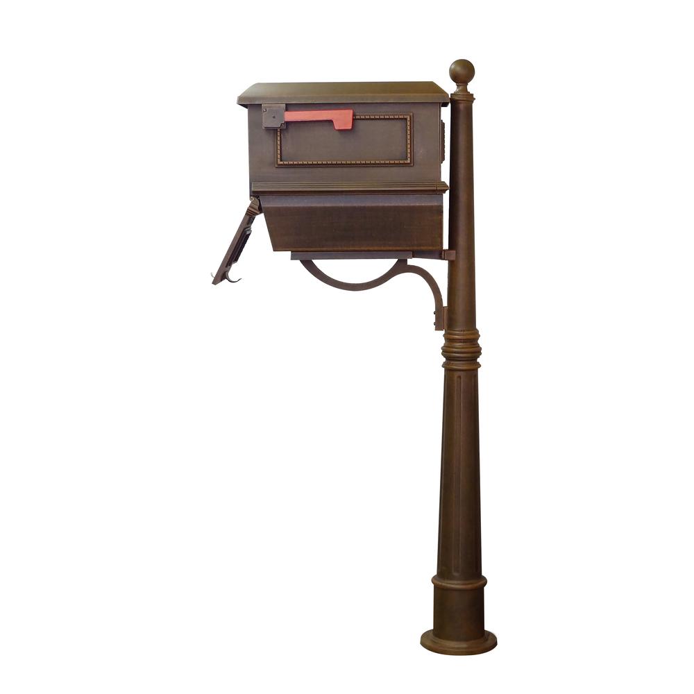 Traditional Curbside Mailbox with Newspaper Tube and Ashland Mailbox Post. Picture 7