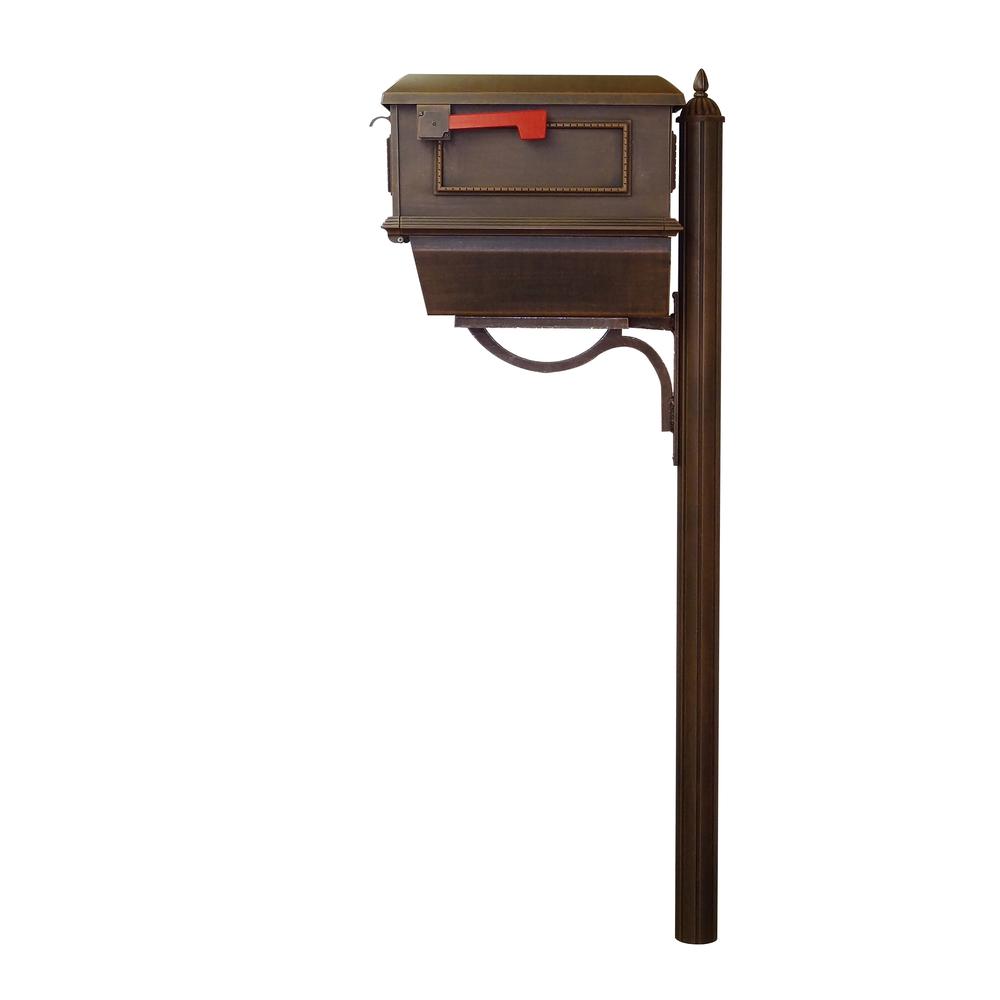 Traditional Curbside Mailbox with Newspaper Tube and Richland Mailbox Post. Picture 4