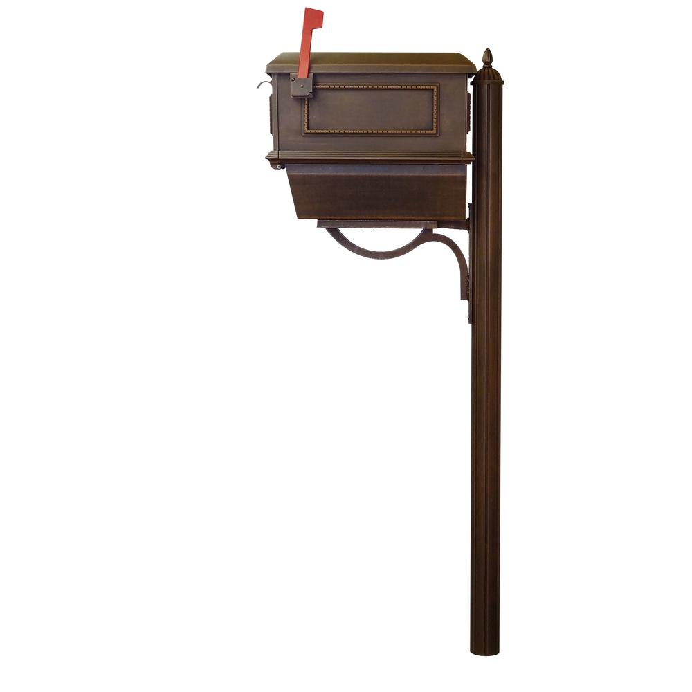 Traditional Curbside Mailbox with Newspaper Tube and Richland Mailbox Post. Picture 5