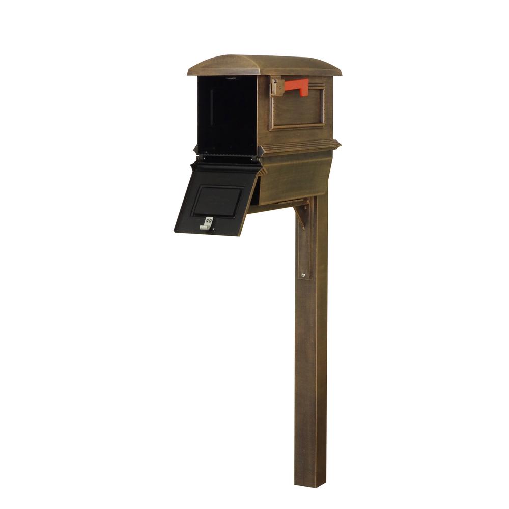 Traditional Curbside Mailbox with Newspaper Tube and Wellington Mailbox Post. Picture 4