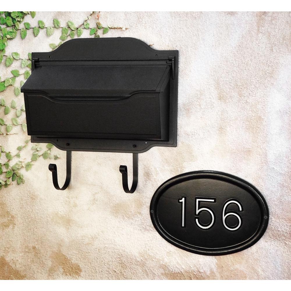 Contemporary Horizontal Wall Mount Mailbox and Contemporary Wall Mount Address Plaque Times Font. Picture 1