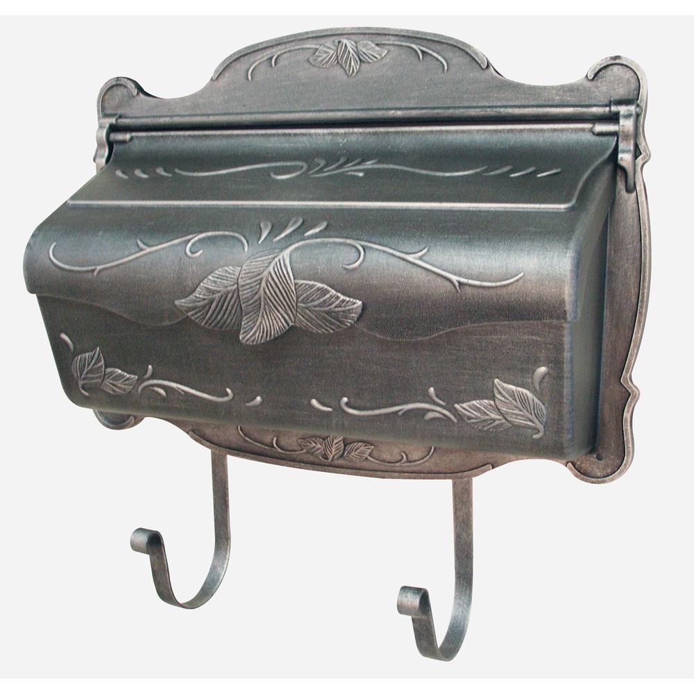 SHF-1001-SW Floral Horizontal Mailbox Wall Mount Aluminum Detailed Decorative Flower. Picture 1