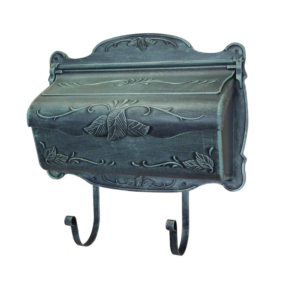 Floral Horizontal Mailbox Wall Mount Aluminum Detailed Decorative Flower. Picture 1