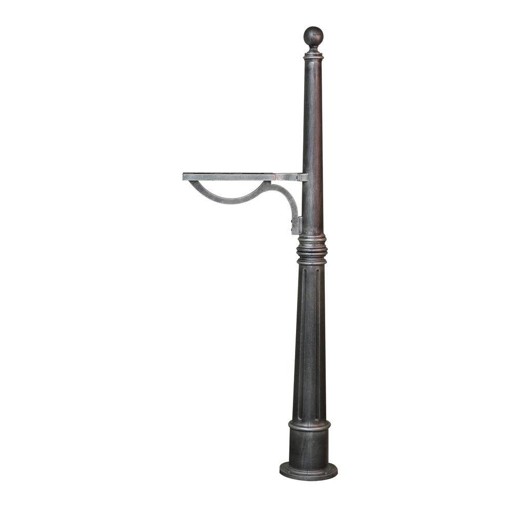 SPK-600-SW Ashland Decorative Aluminum Durable Mailbox Post with Ball Topper, Base and Mounting Bracket. Picture 2