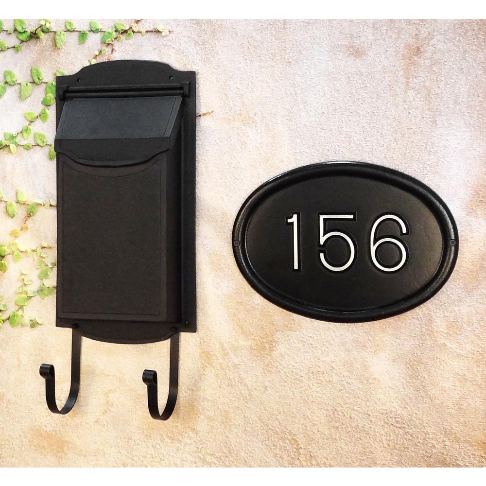 Contemporary Vertical Wall Mount Mailbox and Contemporary Wall Mount Address Plaque Times Font. Picture 1