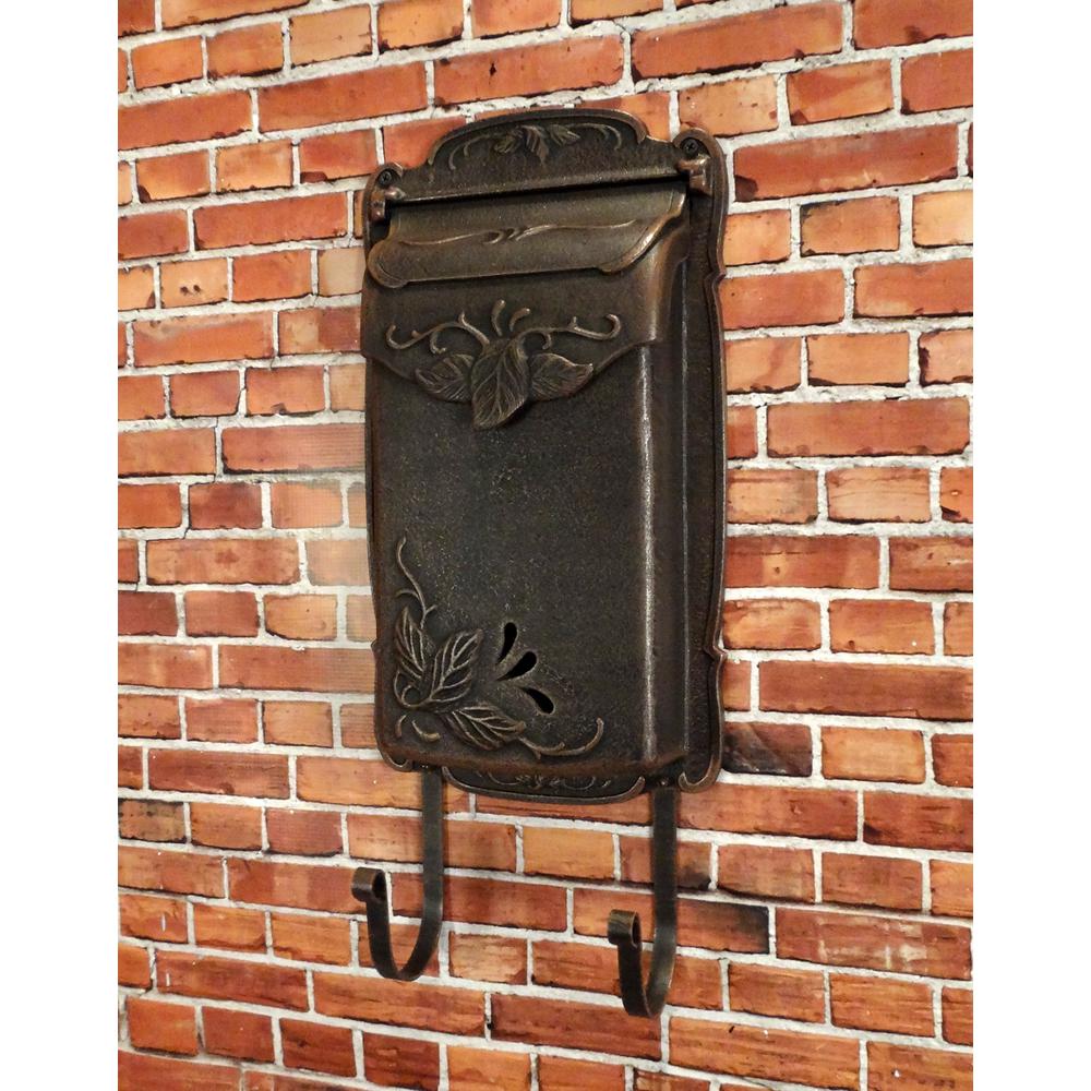 SVF-1001-CP Floral Vertical Mailbox Wall Mount Aluminum Detailed Decorative Flower. Picture 3