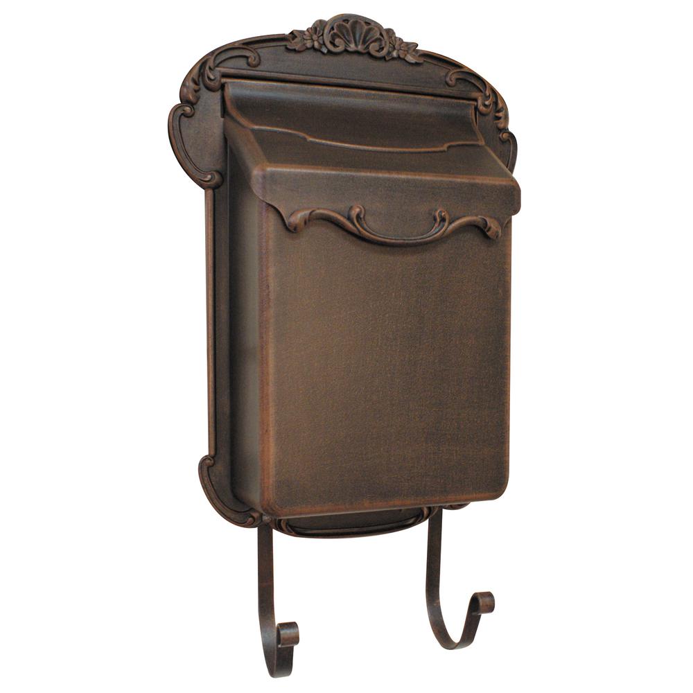 SVV-1013-CP Victoria Vertical Mailbox Residential Wall Mount Aluminum Decorative Design Old World Décor. Picture 1