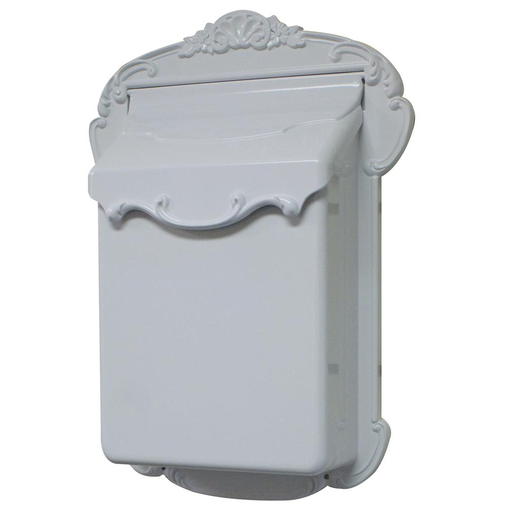 SVV-1013-WH Victoria Vertical Mailbox Residential Wall Mount Aluminum Decorative Design Old World Décor. Picture 1