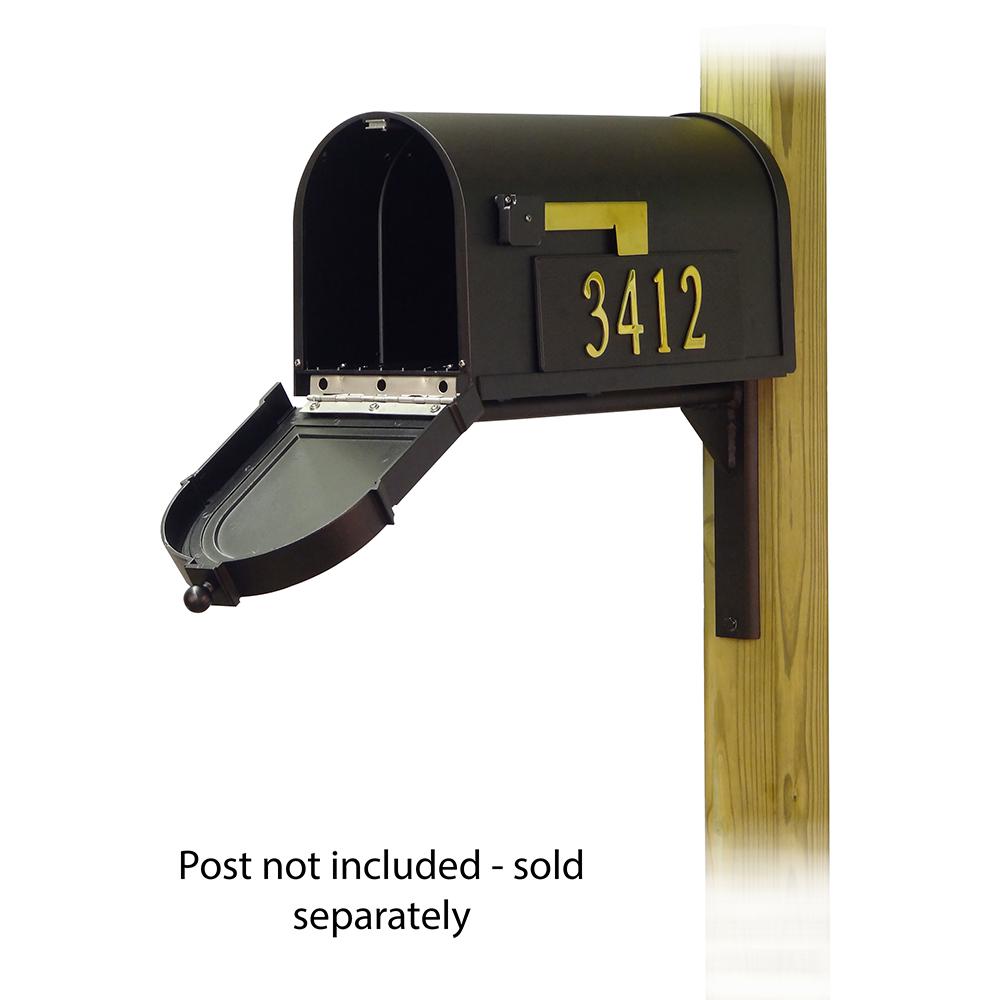 Berkshire Curbside Mailbox with Front and Side Address Numbers and Ashley front single mailbox mounting bracket. Picture 2