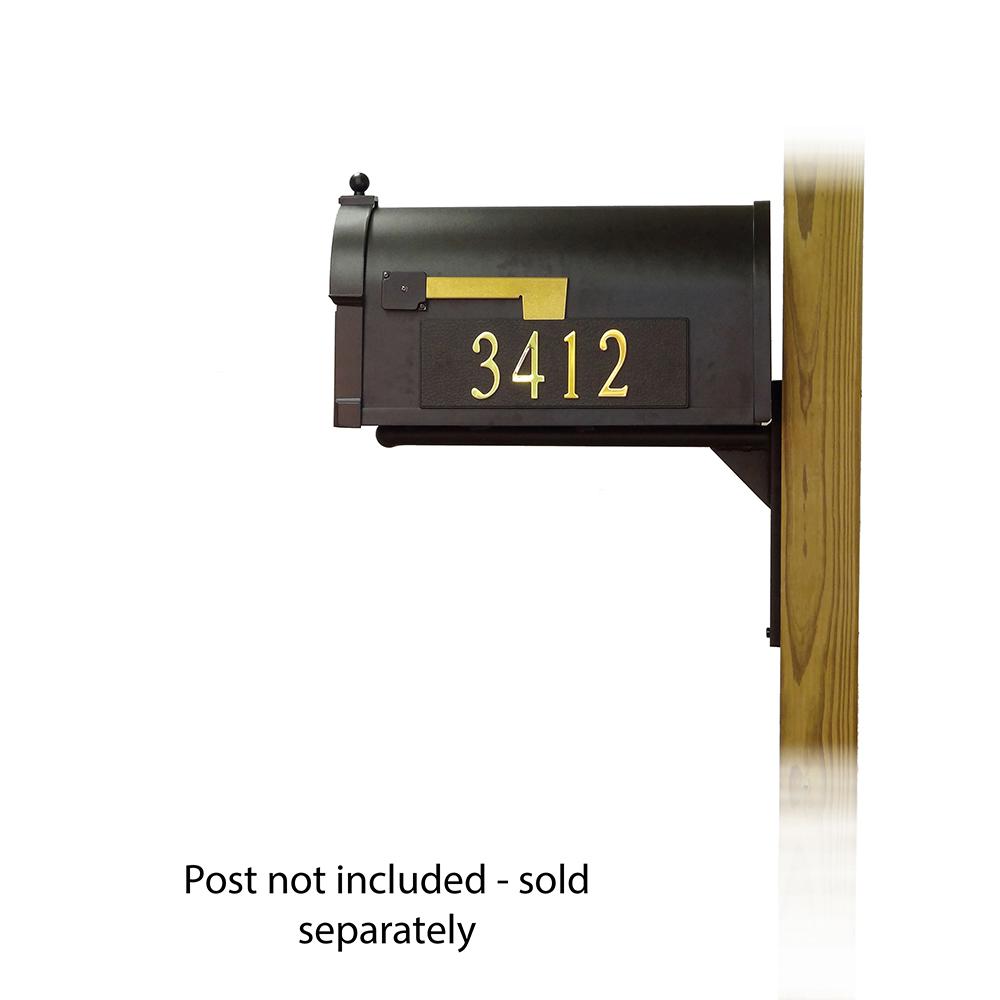Berkshire Curbside Mailbox with Front and Side Address Numbers and Ashley front single mailbox mounting bracket. Picture 3