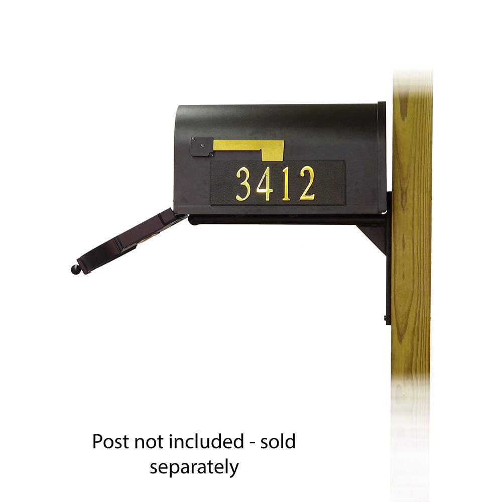 Berkshire Curbside Mailbox with Front and Side Address Numbers and Ashley front single mailbox mounting bracket. Picture 4