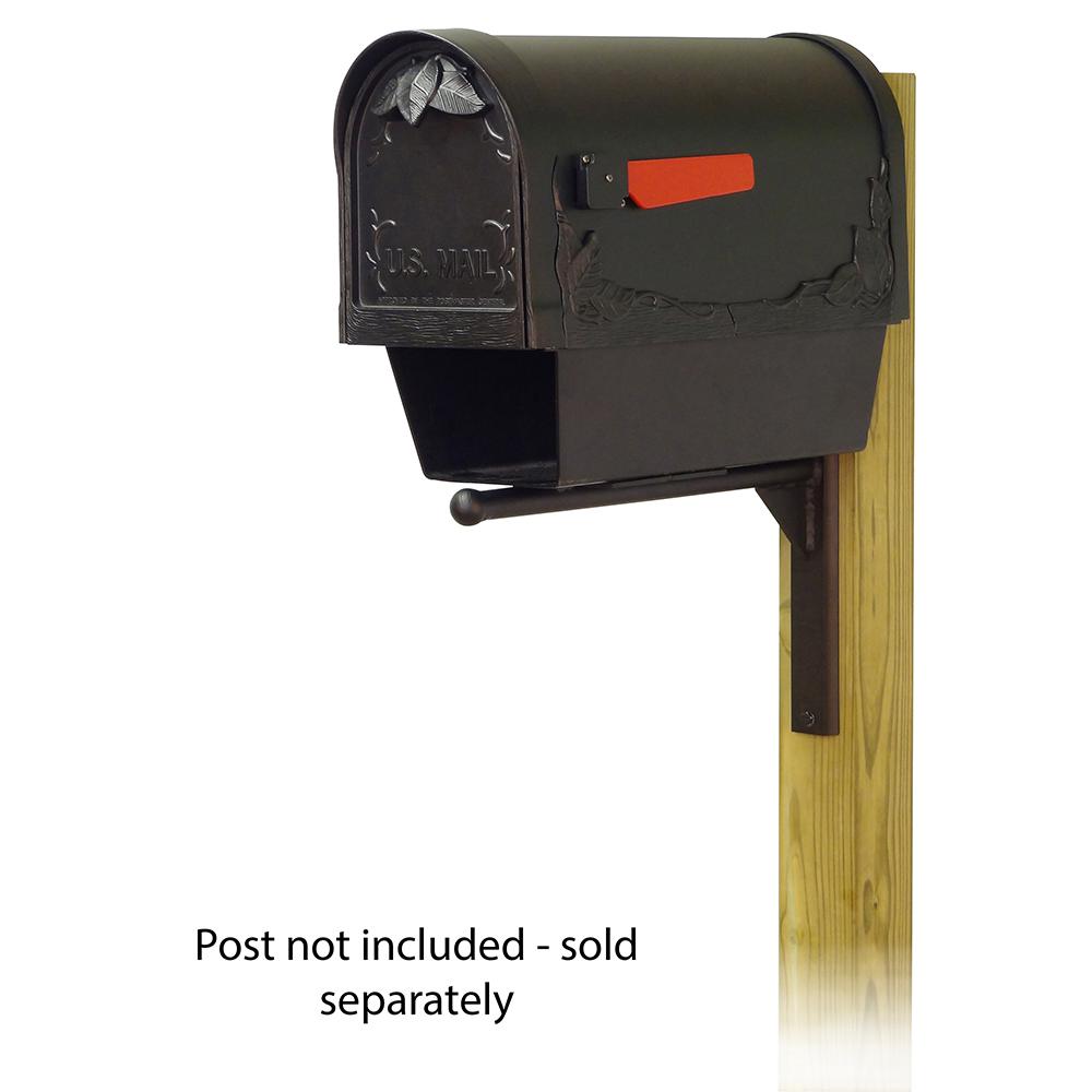 Floral Curbside Mailbox with Newspaper tube and Ashley front single mailbox mounting bracket. Picture 1