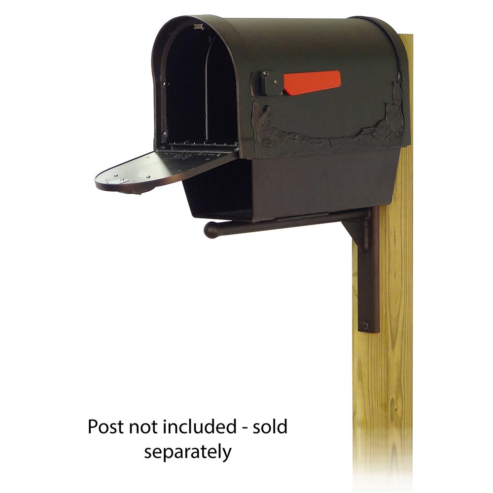 Floral Curbside Mailbox with Newspaper tube and Ashley front single mailbox mounting bracket. Picture 2