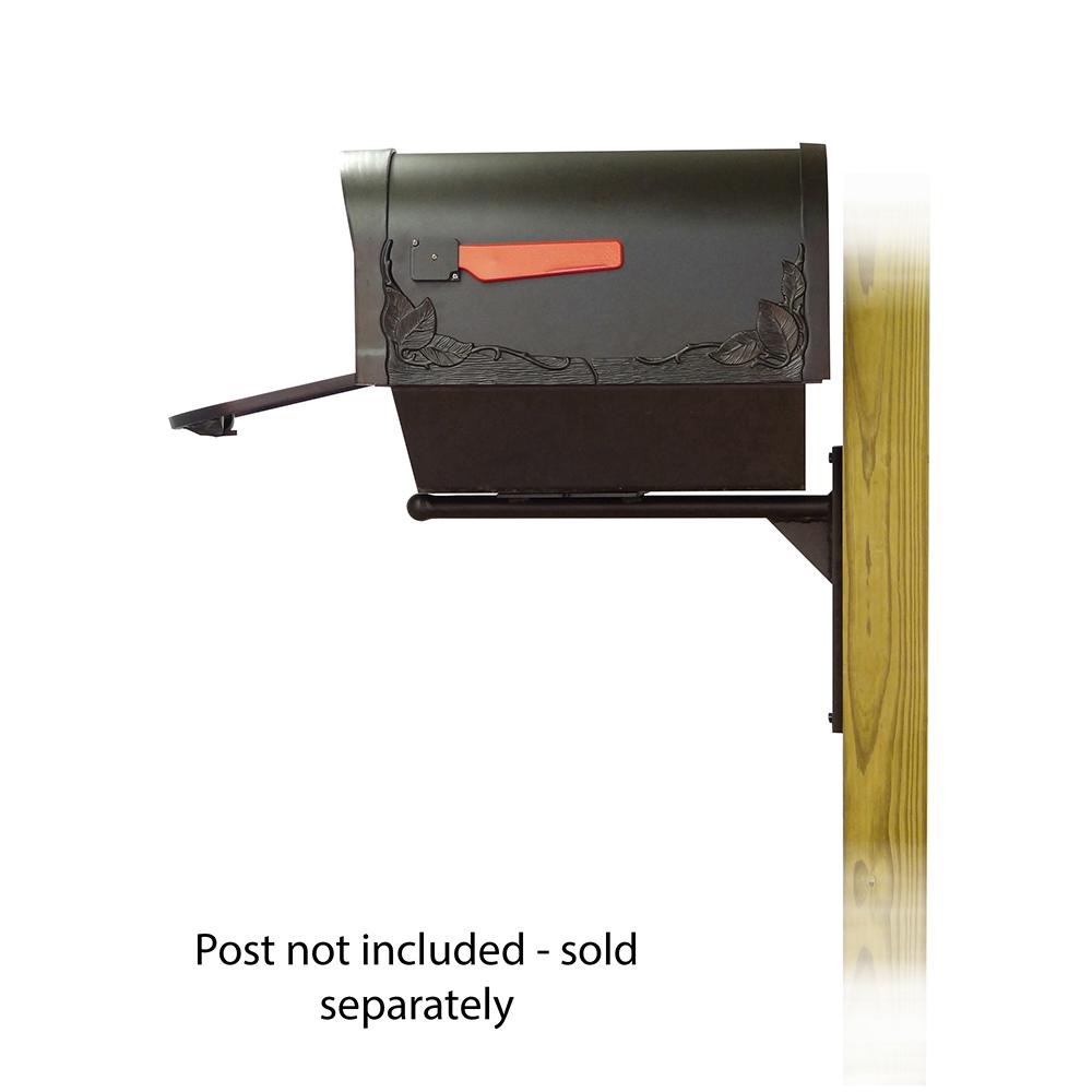 Floral Curbside Mailbox with Newspaper tube and Ashley front single mailbox mounting bracket. Picture 4