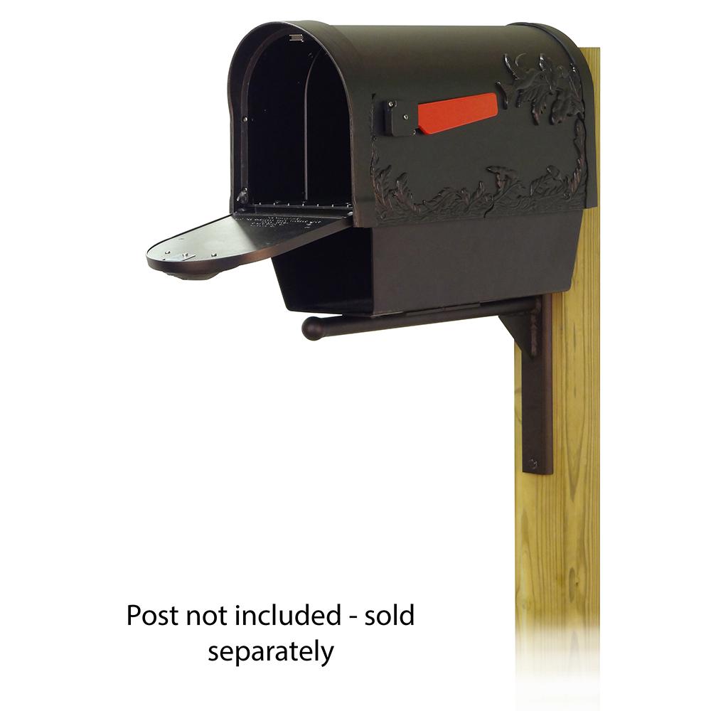 Hummingbird Curbside Mailbox with Newspaper tube and Ashley front single mailbox mounting bracket. Picture 2