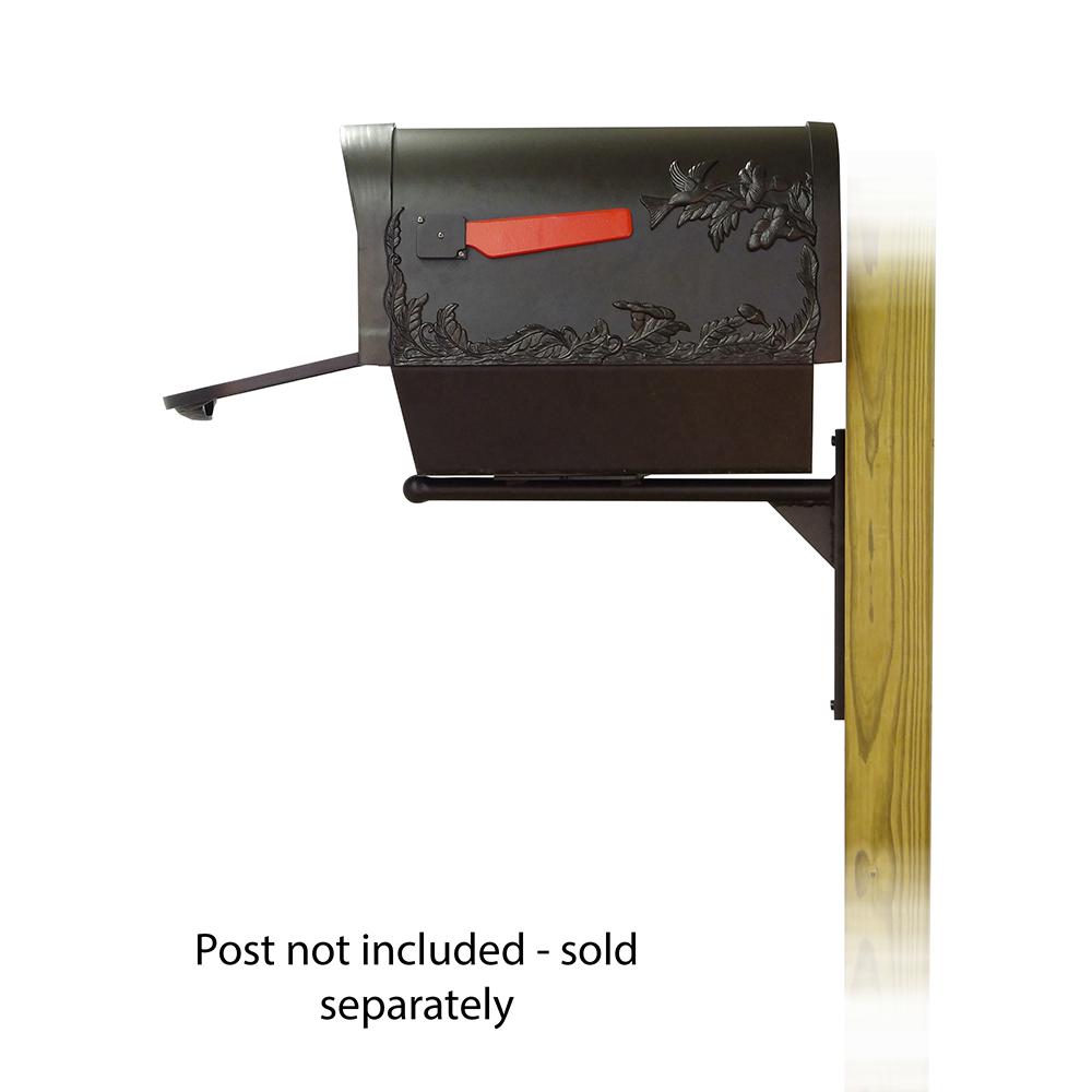 Hummingbird Curbside Mailbox with Newspaper tube and Ashley front single mailbox mounting bracket. Picture 4