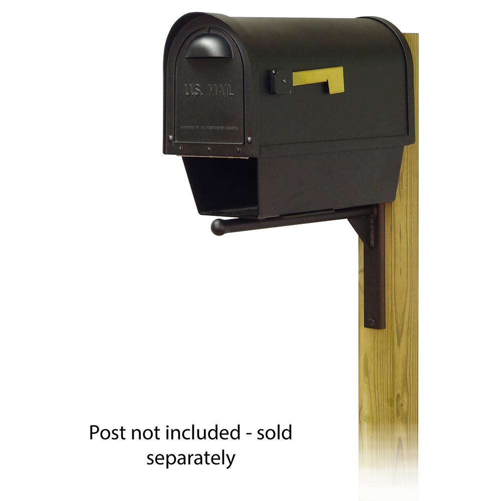Classic Curbside Mailbox with Newspaper tube and Ashley front single mailbox mounting bracket. Picture 1