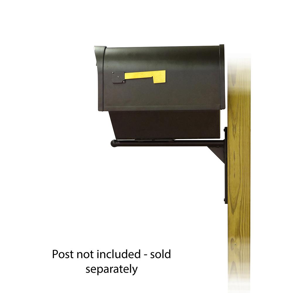 Classic Curbside Mailbox with Newspaper tube and Ashley front single mailbox mounting bracket. Picture 3