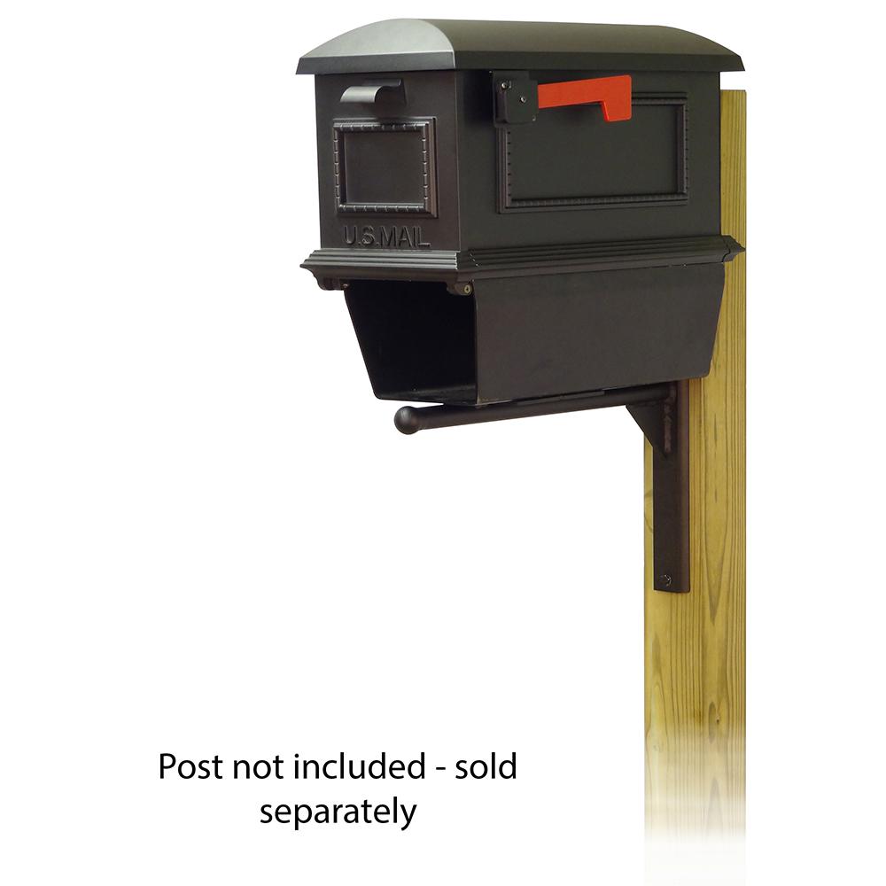 Traditional Curbside Mailbox with Newspaper tube and Ashley front single mailbox mounting bracket. Picture 1
