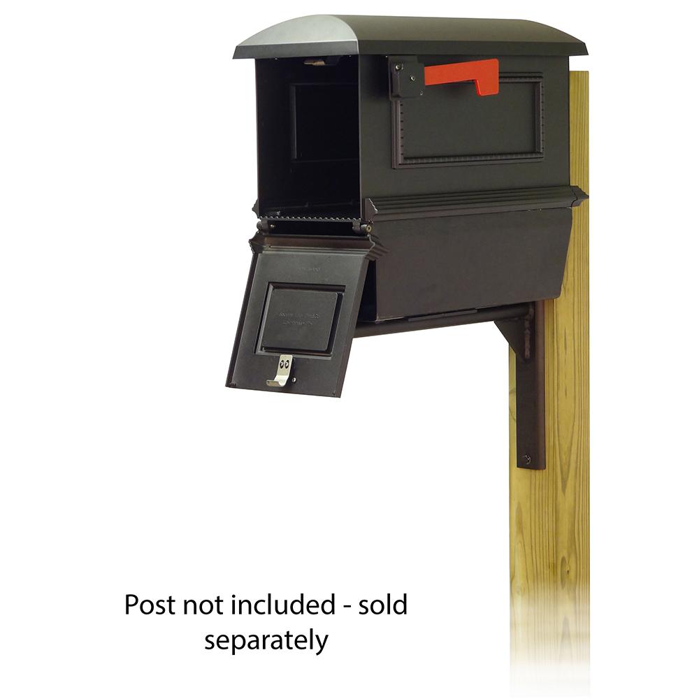 Traditional Curbside Mailbox with Newspaper tube and Ashley front single mailbox mounting bracket. Picture 2