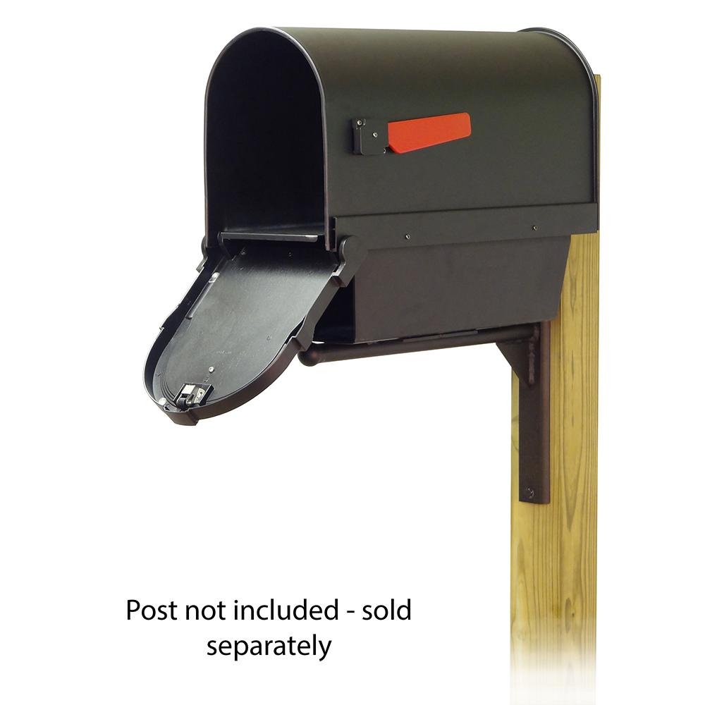 Savannah Curbside Mailbox with Newspaper tube and Ashley front single mailbox mounting bracket. Picture 2