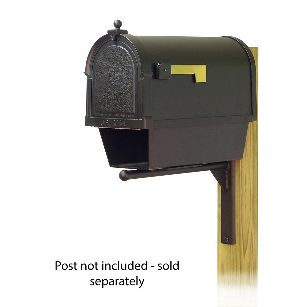 Berkshire Curbside Mailbox with Newspaper tube and Ashley front single mailbox mounting bracket. Picture 1