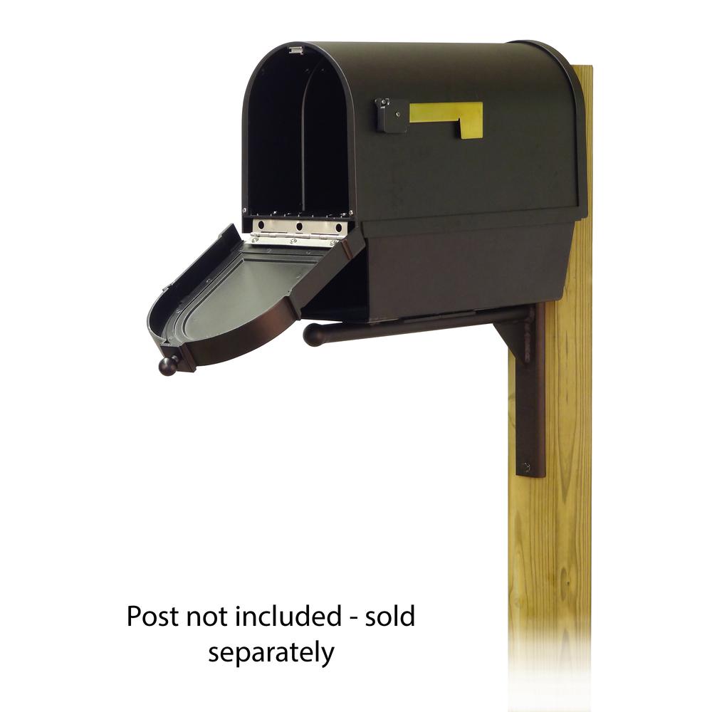 Berkshire Curbside Mailbox with Front Address Numbers, Newspaper tube and Ashley front single mailbox mounting bracket. Picture 2