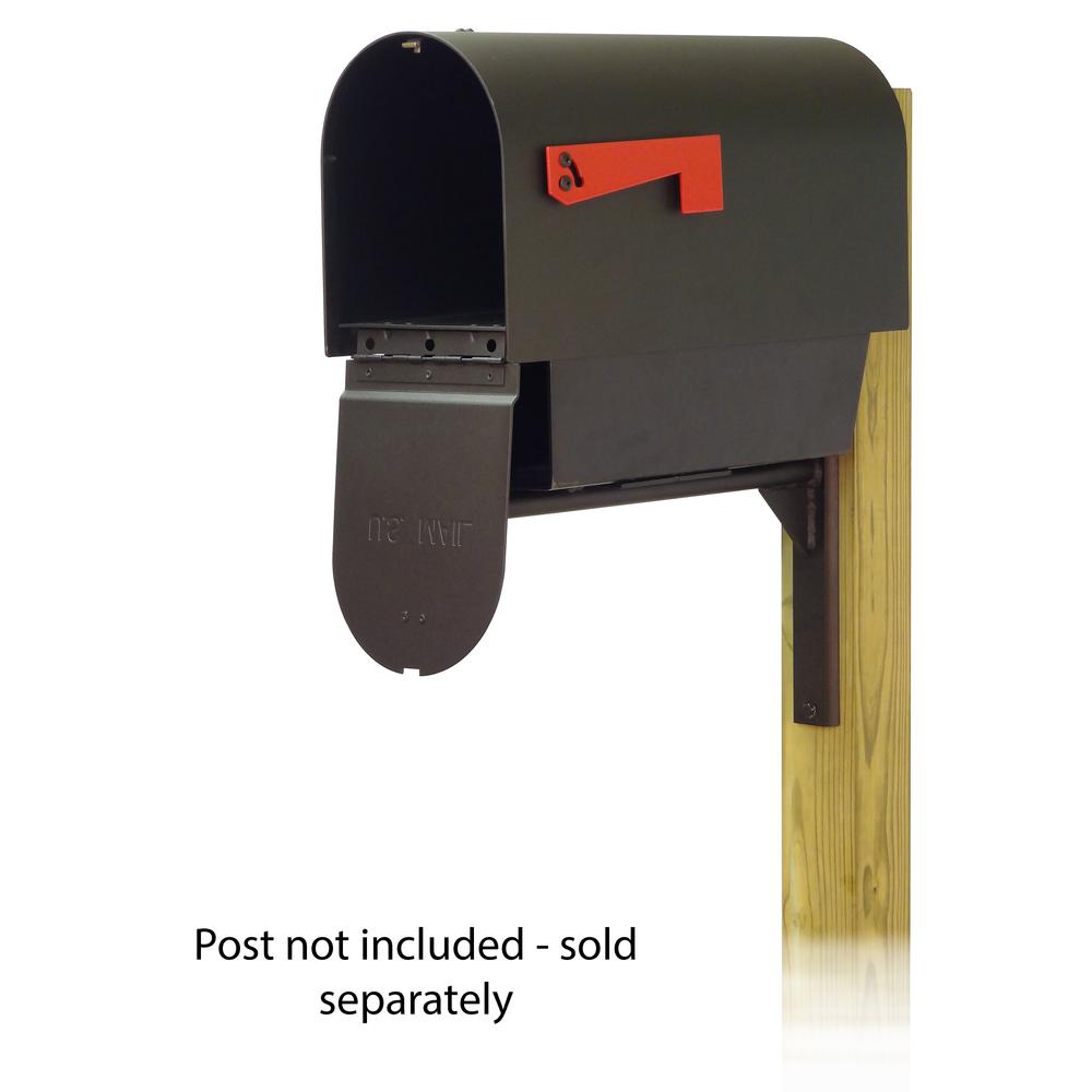 Titan Aluminum Curbside Mailbox with Newspaper tube and Ashley front single mailbox mounting bracket. Picture 2