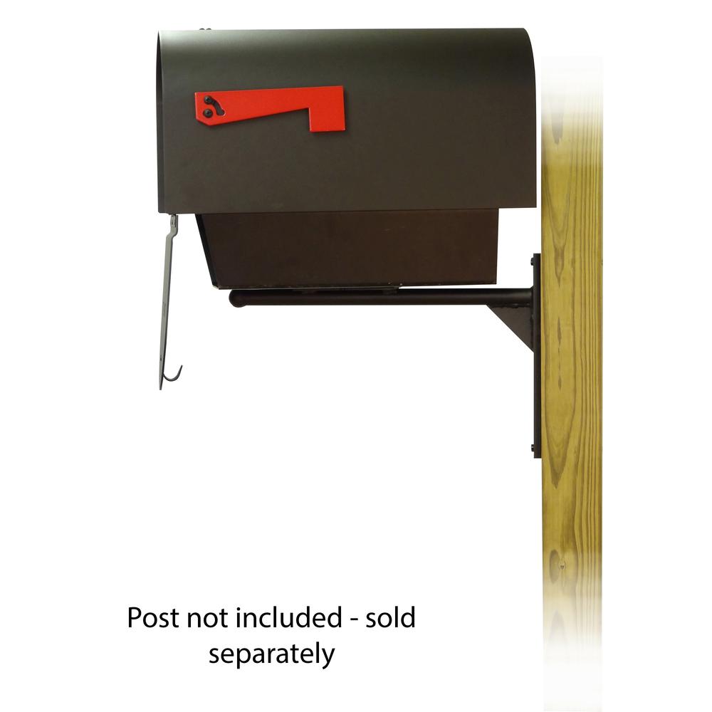 Titan Aluminum Curbside Mailbox with Newspaper tube and Ashley front single mailbox mounting bracket. Picture 4