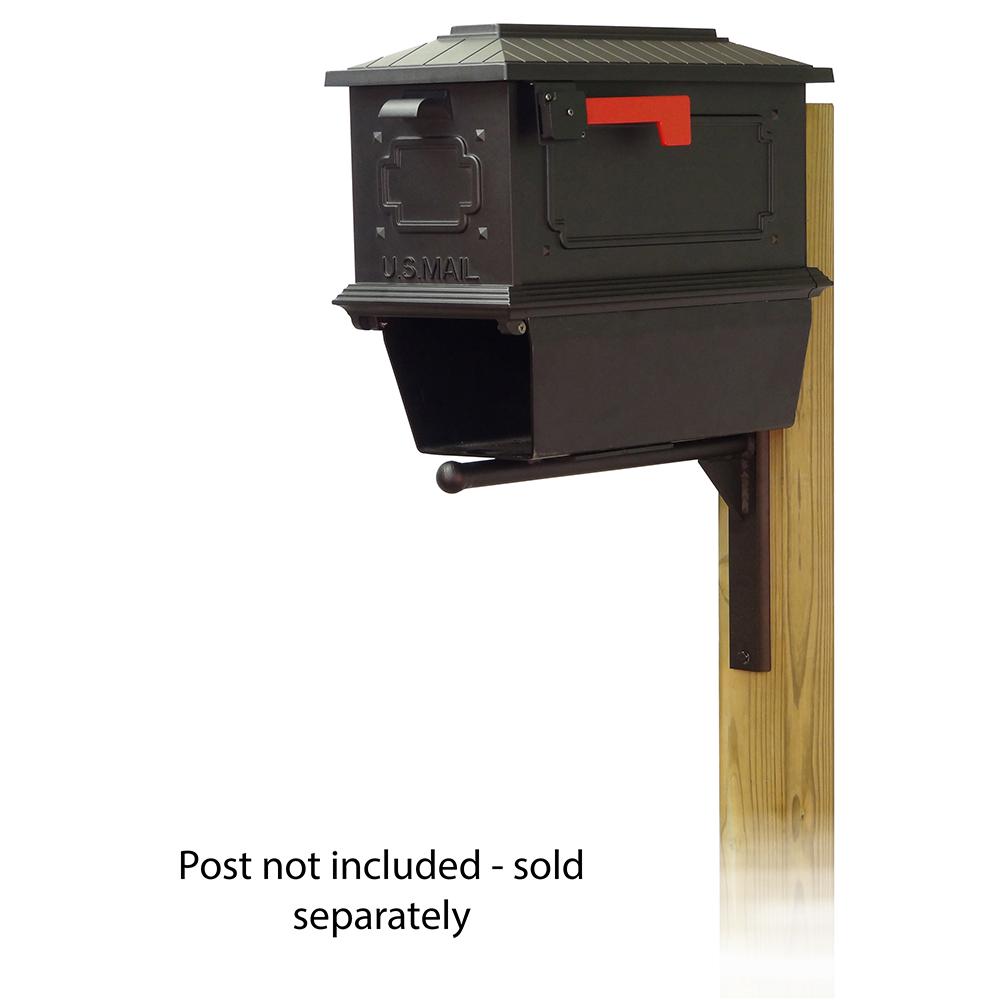 Kingston Curbside Mailbox with Newspaper tube and Ashley front single mailbox mounting bracket. Picture 1