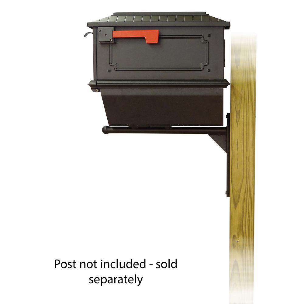 Kingston Curbside Mailbox with Newspaper tube and Ashley front single mailbox mounting bracket. Picture 3
