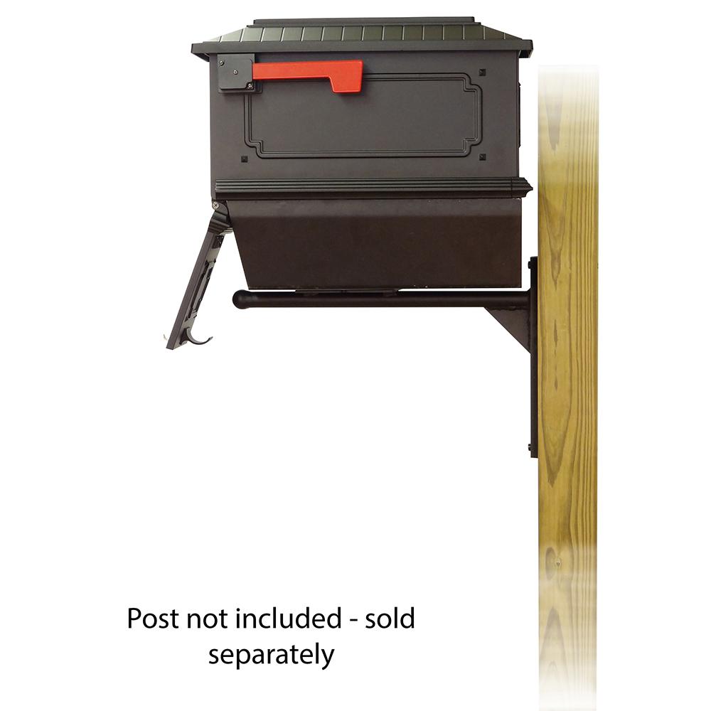 Kingston Curbside Mailbox with Newspaper tube and Ashley front single mailbox mounting bracket. Picture 4