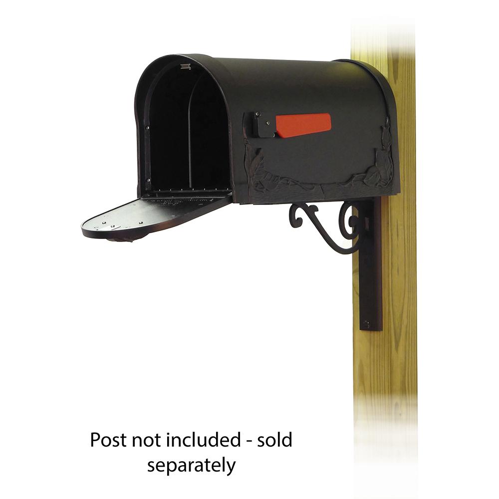 Floral Curbside Mailbox with Baldwin front single mailbox mounting bracket. Picture 2