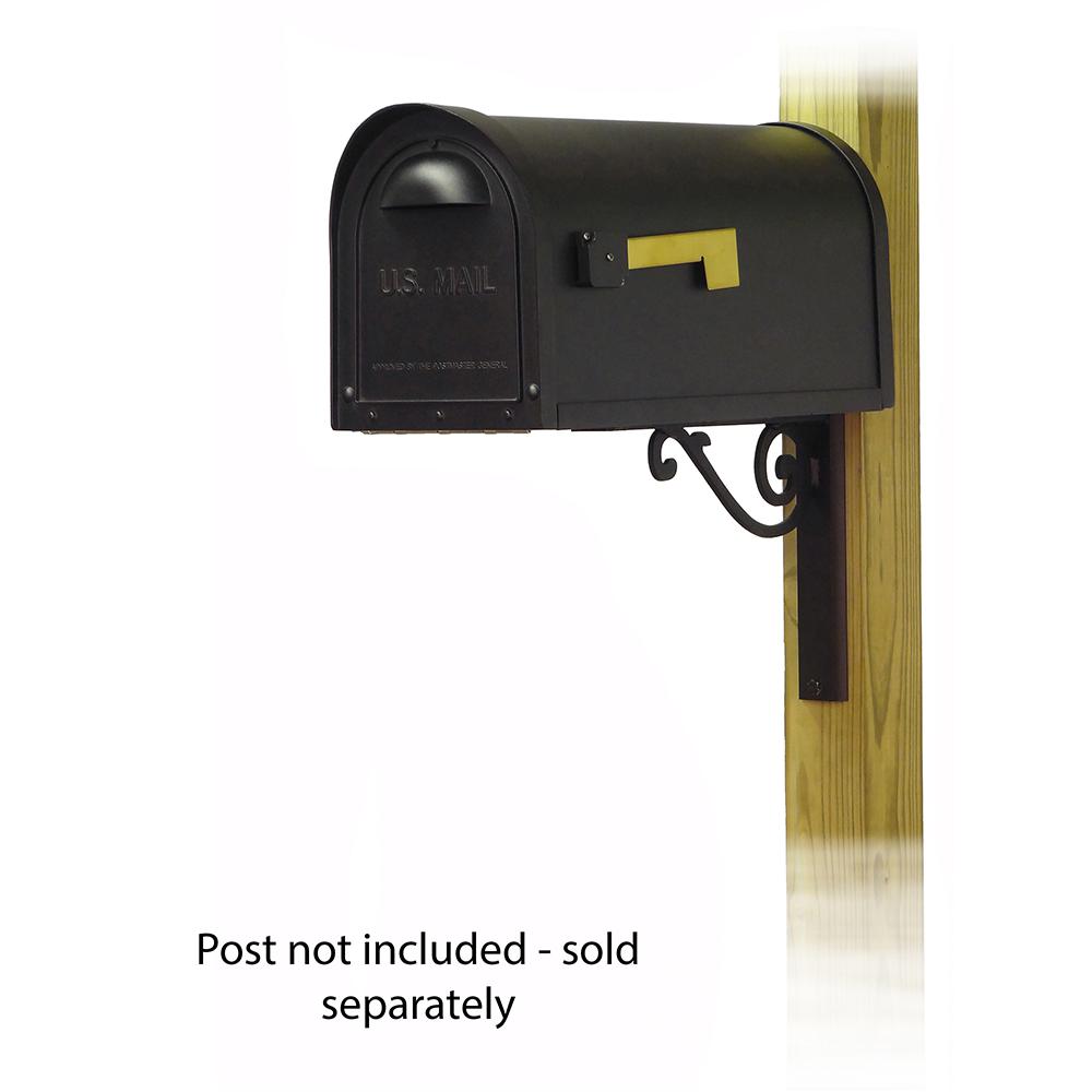 Classic Curbside Mailbox with Baldwin front single mailbox mounting bracket. Picture 1