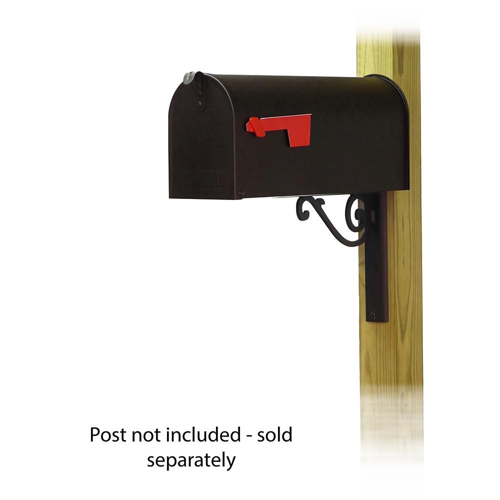 Standard Steel Curbside Mailbox with Baldwin front single mailbox mounting bracket. Picture 1